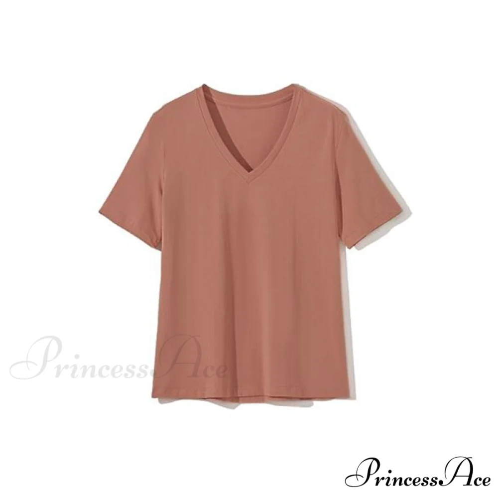 Casual Solid V-Neck T-shirt - Image 8