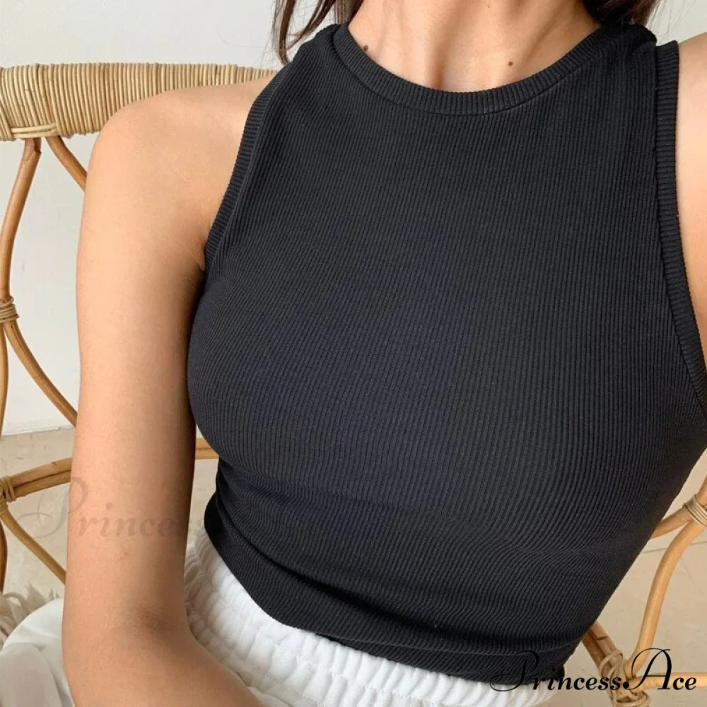 Knitted Ribbed Solid Vest - Image 2