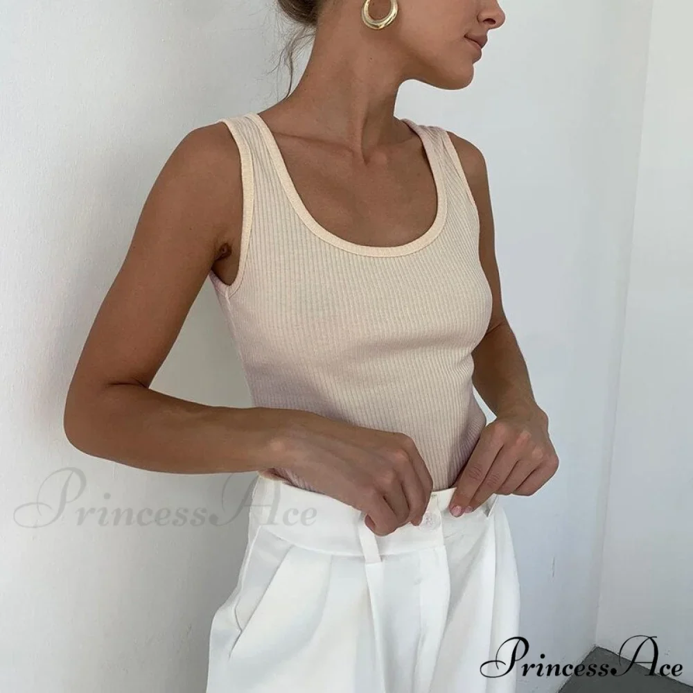 Basic Ribbed Knitted Tank Top - Image 2