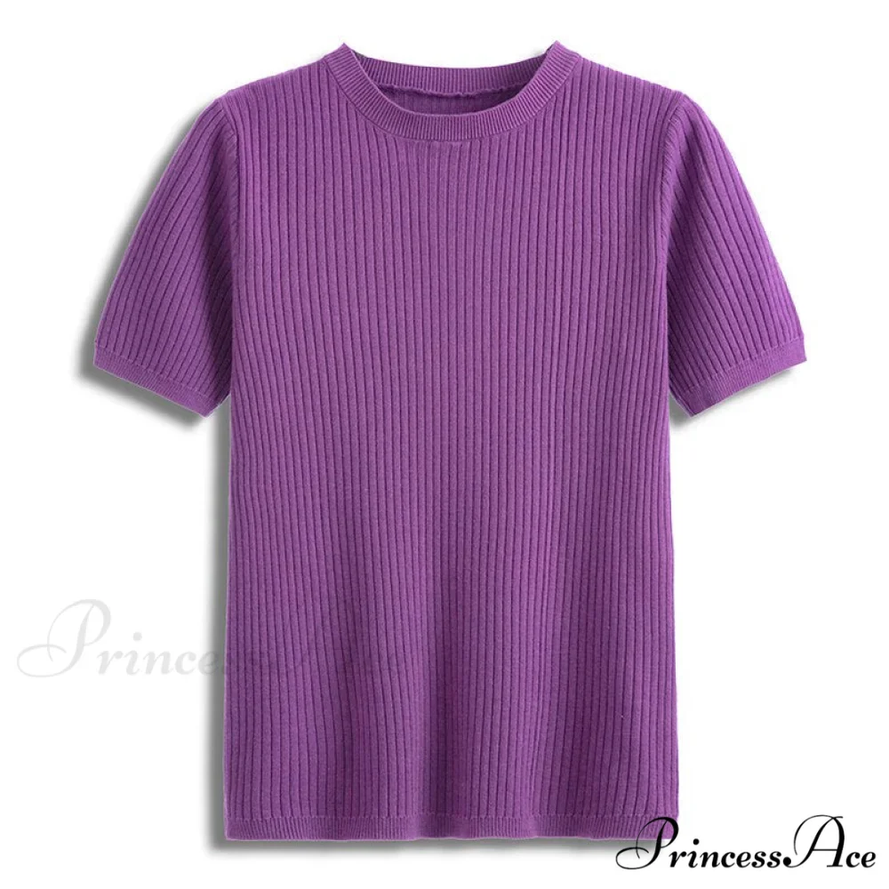 Knitted Short Sleeves Top - Image 3