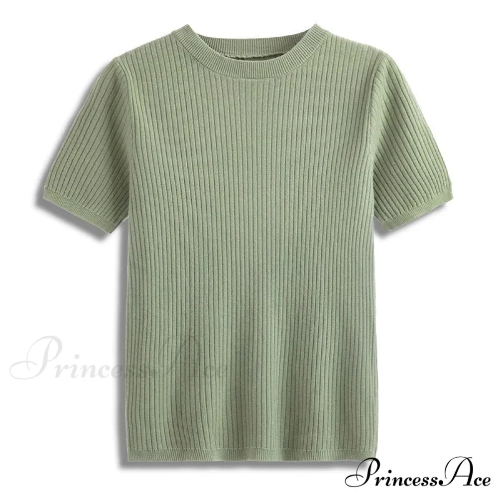 Knitted Short Sleeves Top - Image 7