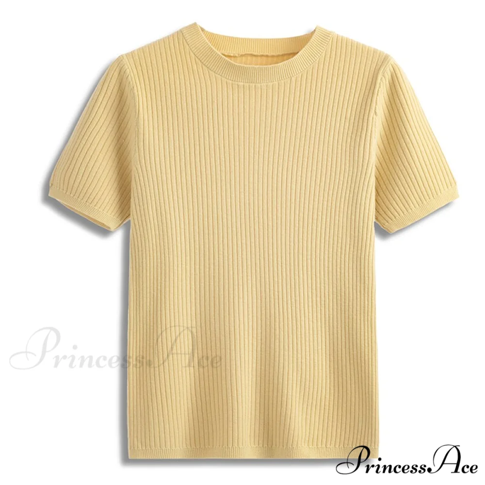Knitted Short Sleeves Top - Image 9