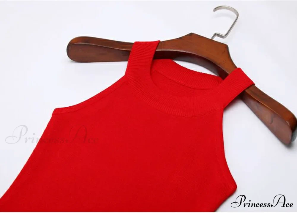 Slim Knitting Halter Camisole Tops - Image 10
