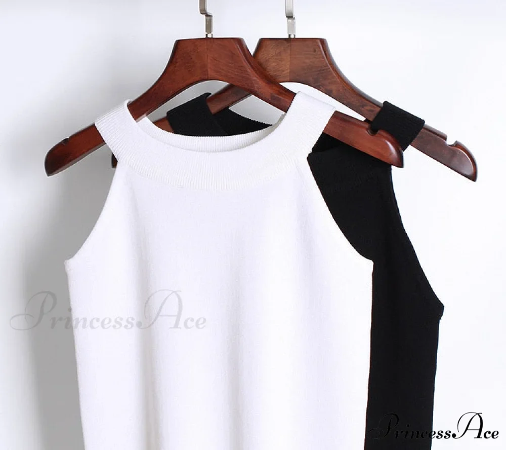 Slim Knitting Halter Camisole Tops - Image 2