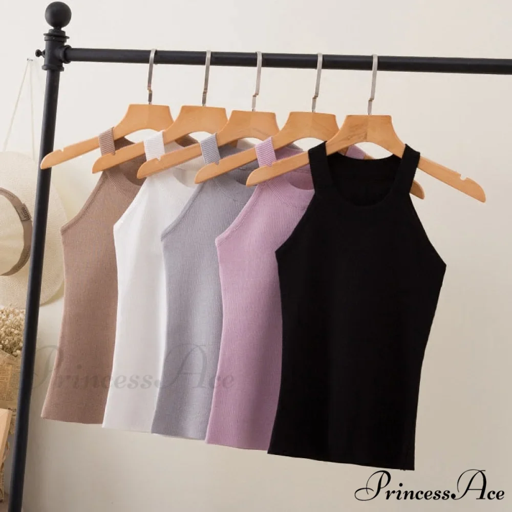 Slim Knitting Halter Camisole Tops - Image 3