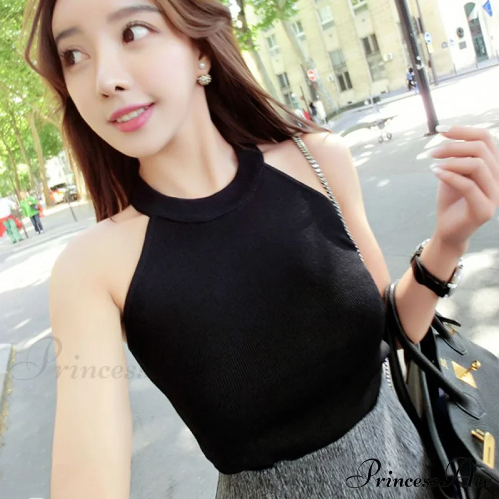 Slim Knitting Halter Camisole Tops - Image 5
