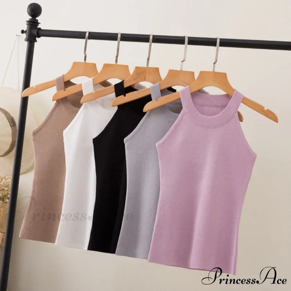 Slim Knitting Halter Camisole Tops - Image 6