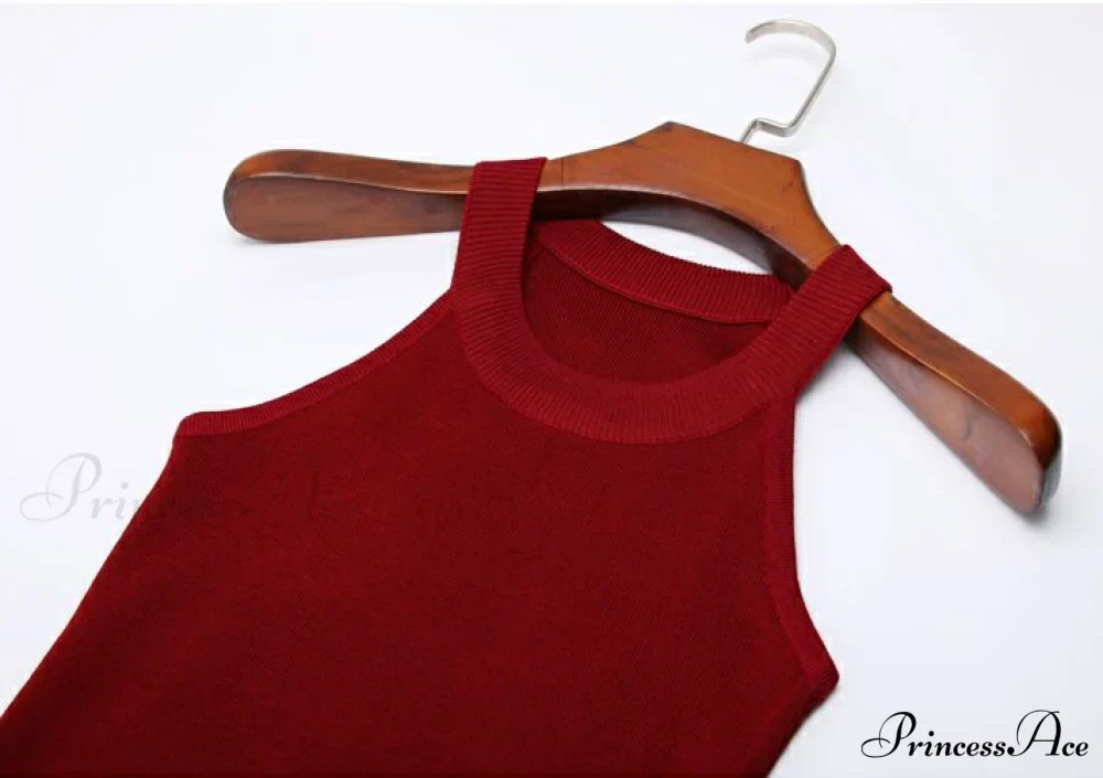 Slim Knitting Halter Camisole Tops - Image 9
