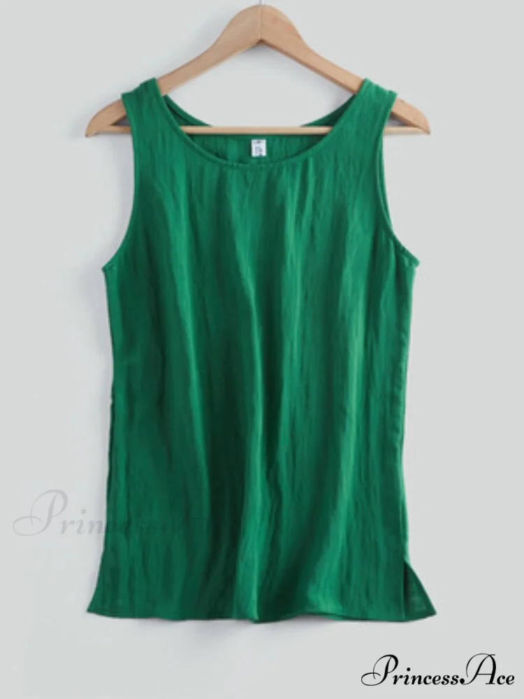Cotton Linen Sleeveless Tops - Image 11