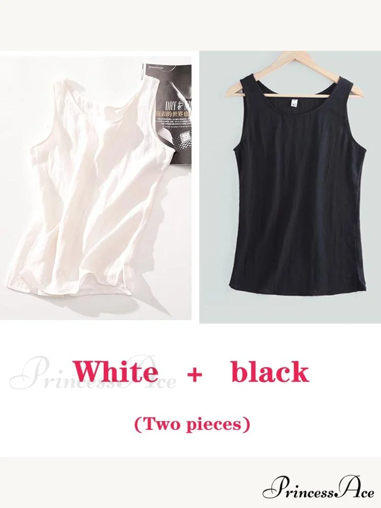 Cotton Linen Sleeveless Tops - Image 12