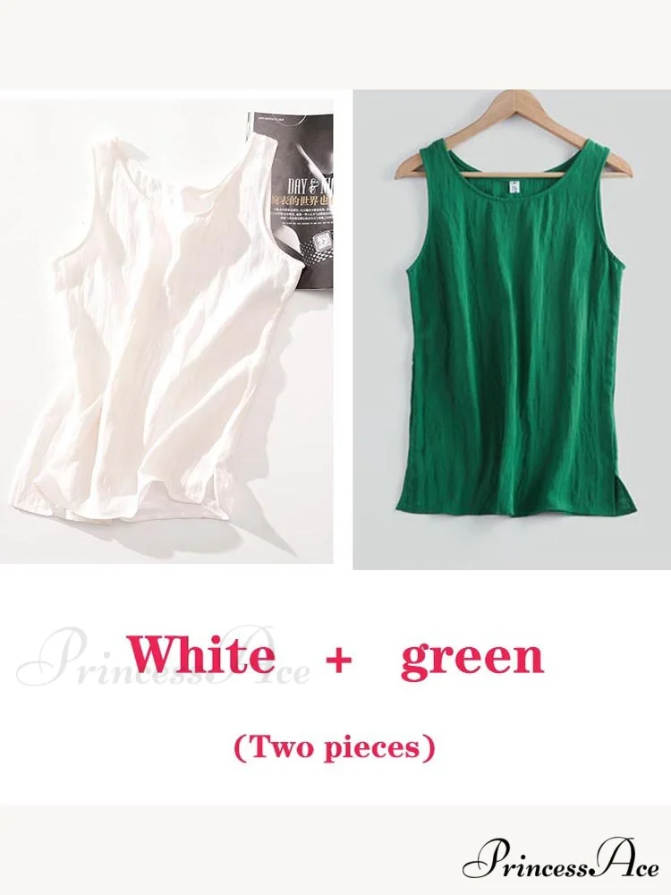 Cotton Linen Sleeveless Tops - Image 13