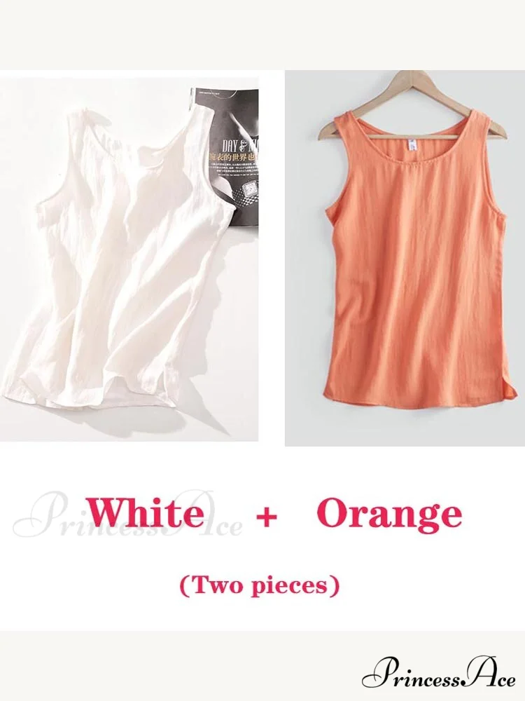 Cotton Linen Sleeveless Tops - Image 15