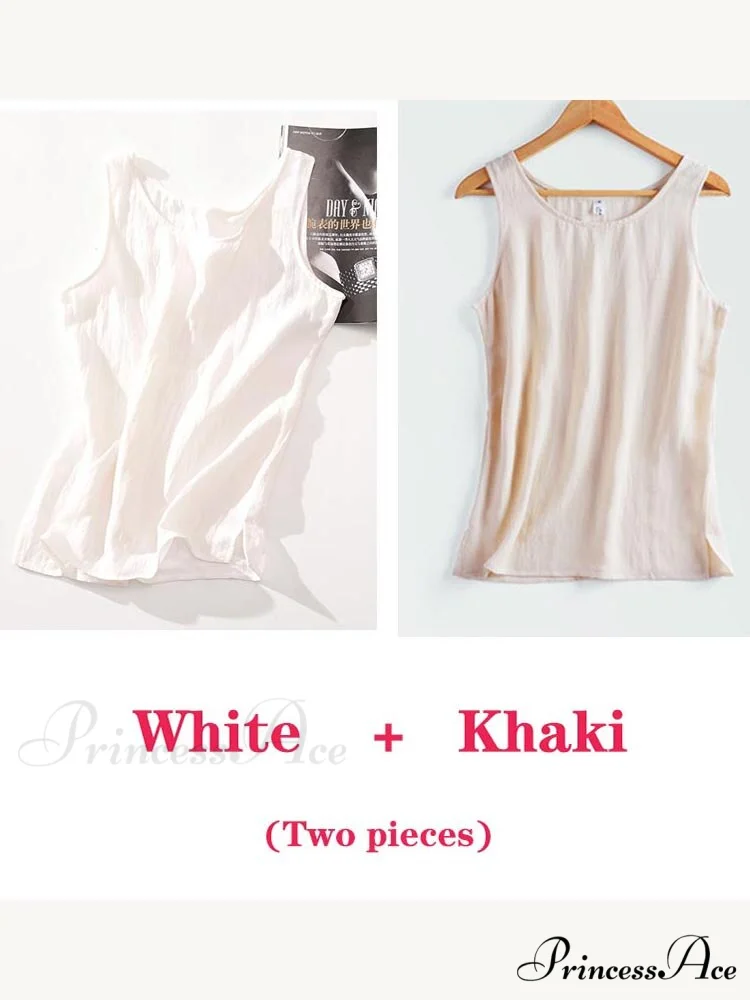 Cotton Linen Sleeveless Tops - Image 16