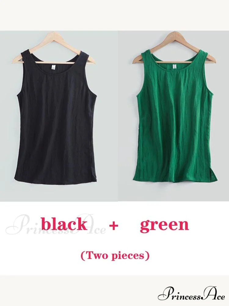 Cotton Linen Sleeveless Tops - Image 18