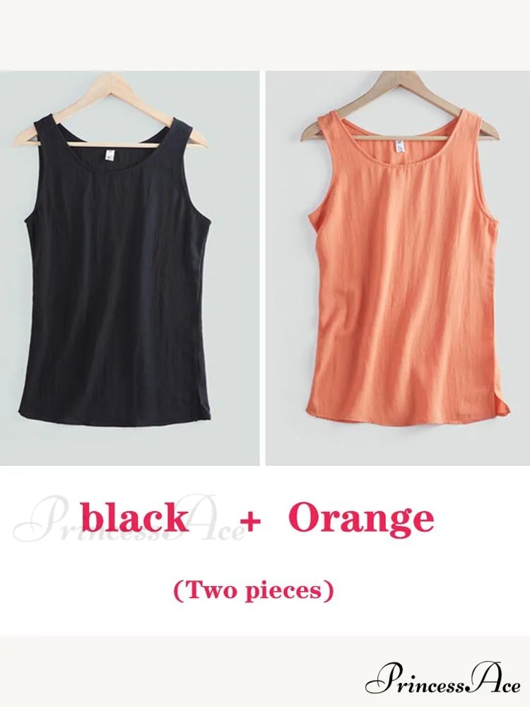 Cotton Linen Sleeveless Tops - Image 20