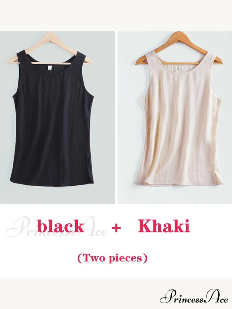 Cotton Linen Sleeveless Tops - Image 21