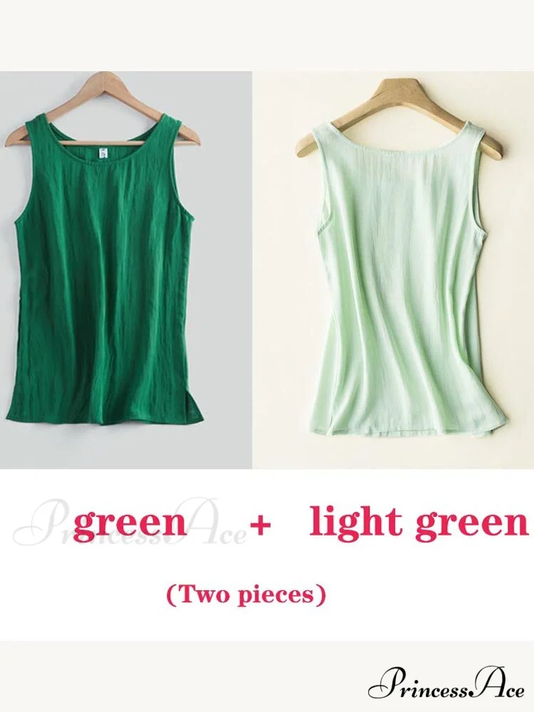 Cotton Linen Sleeveless Tops - Image 24