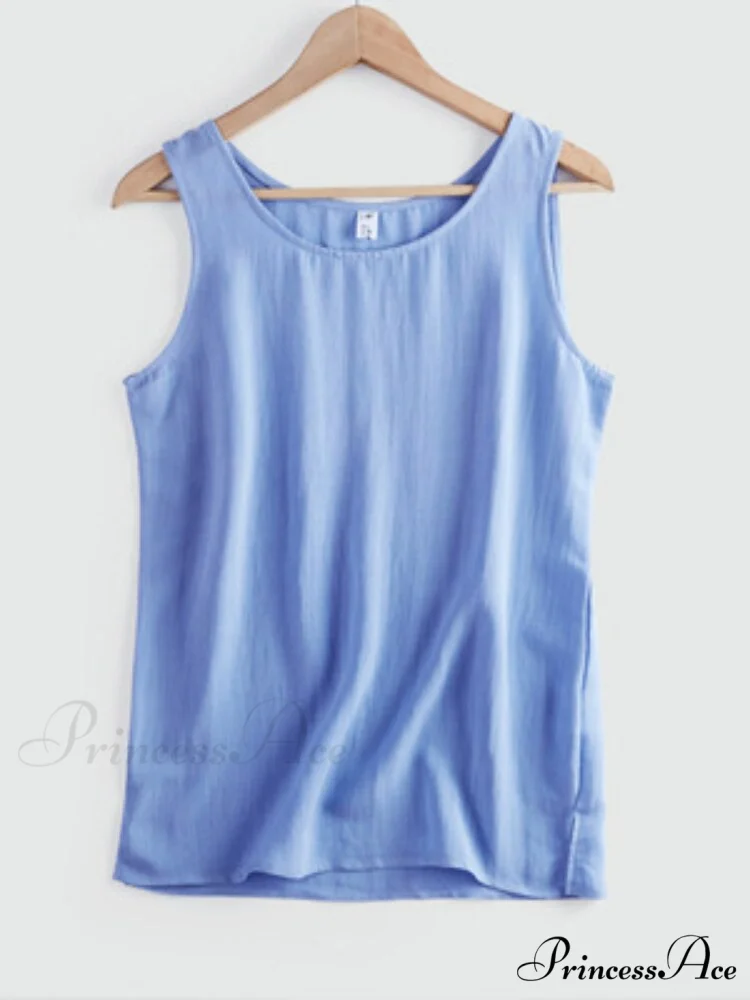 Cotton Linen Sleeveless Tops - Image 7