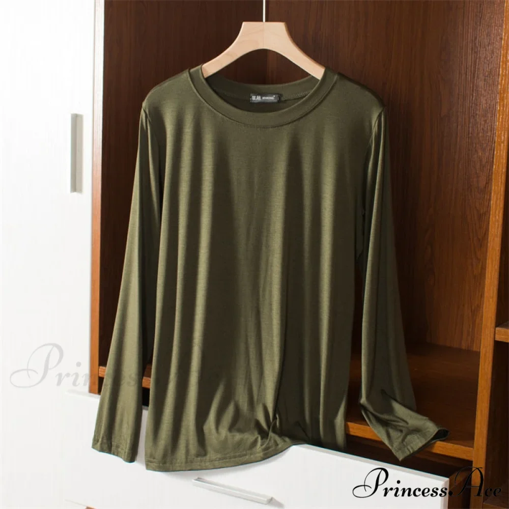 Elastic Long Sleeve Bottomed T-shirt - Image 6