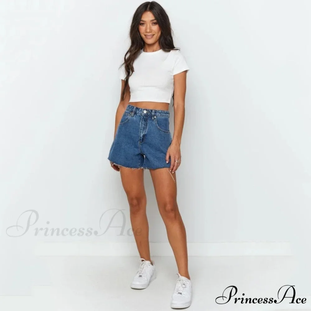 Sexy Streetwear Ribber Black Short Sleeve Tops - Image 2
