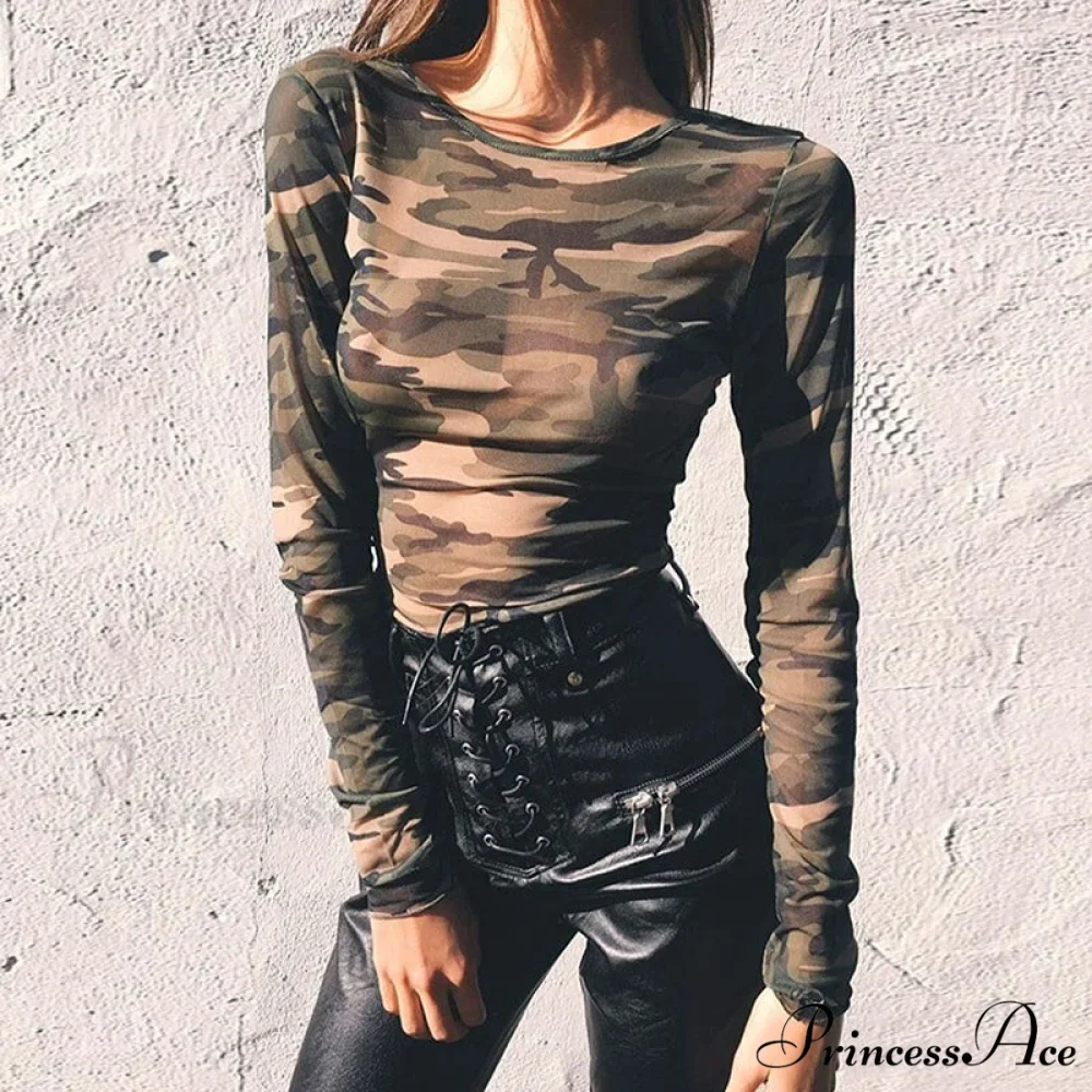 Camouflage Print T-shirt - Image 4