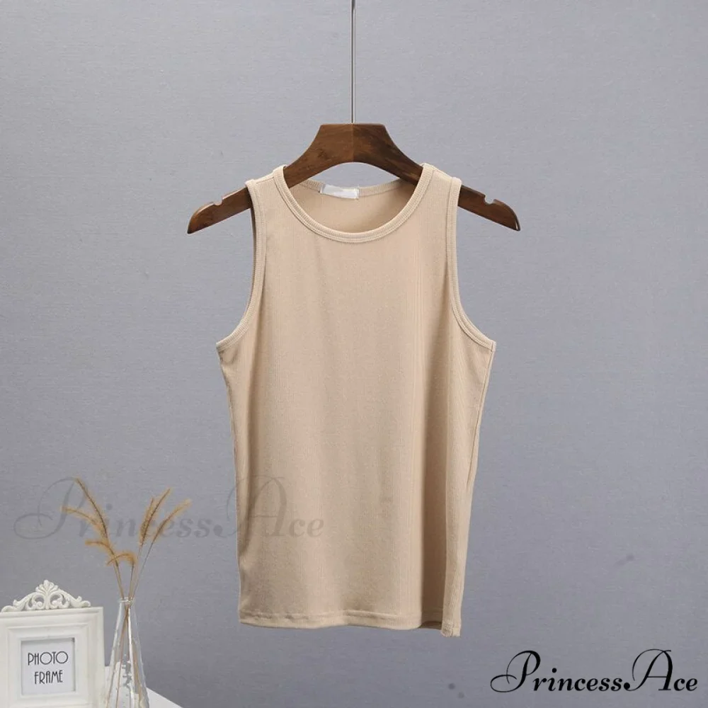 Basic Knit Ribbed Solid Vest - Image 3