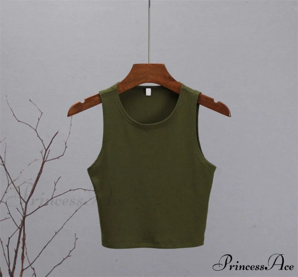 Basic Knit Ribbed Solid Vest - Image 7