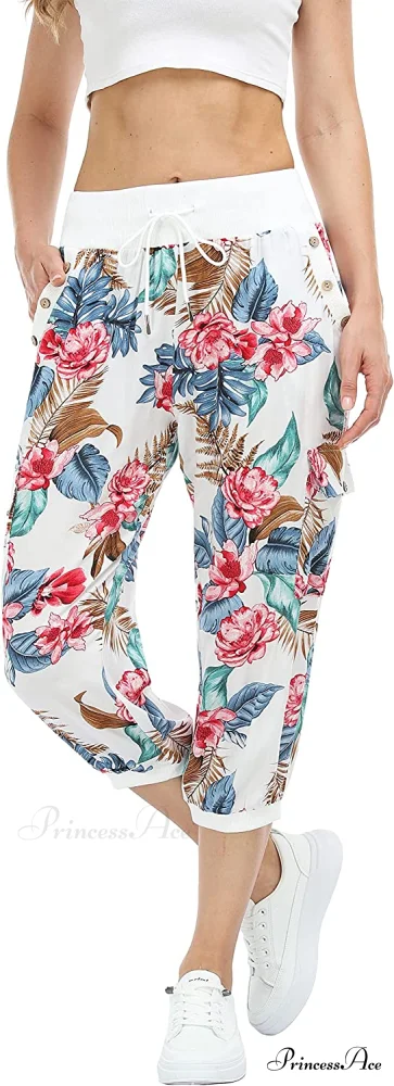Loose Cropped Capris Cargo Joggers Pants Harem Sweatpants - Image 11