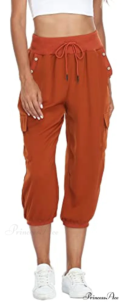 Loose Cropped Capris Cargo Joggers Pants Harem Sweatpants - Image 12