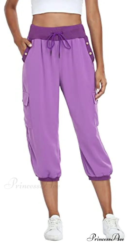 Loose Cropped Capris Cargo Joggers Pants Harem Sweatpants - Image 14