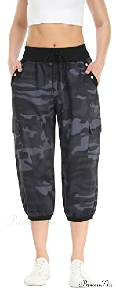 Loose Cropped Capris Cargo Joggers Pants Harem Sweatpants - Image 16