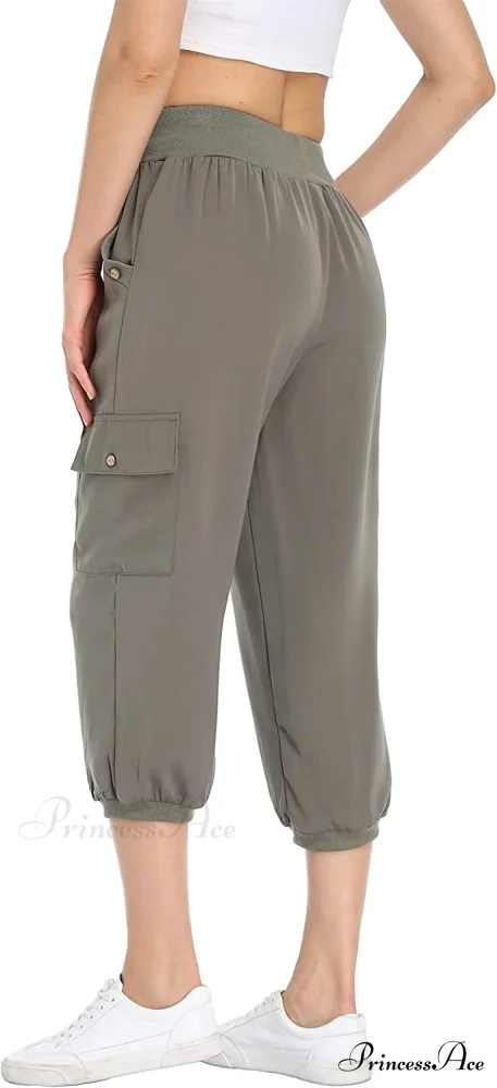 Loose Cropped Capris Cargo Joggers Pants Harem Sweatpants - Image 21