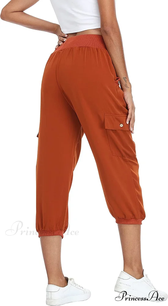 Loose Cropped Capris Cargo Joggers Pants Harem Sweatpants - Image 23