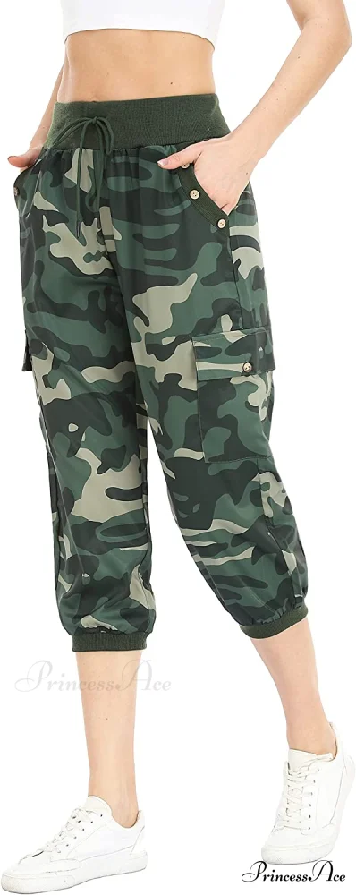 Loose Cropped Capris Cargo Joggers Pants Harem Sweatpants - Image 25