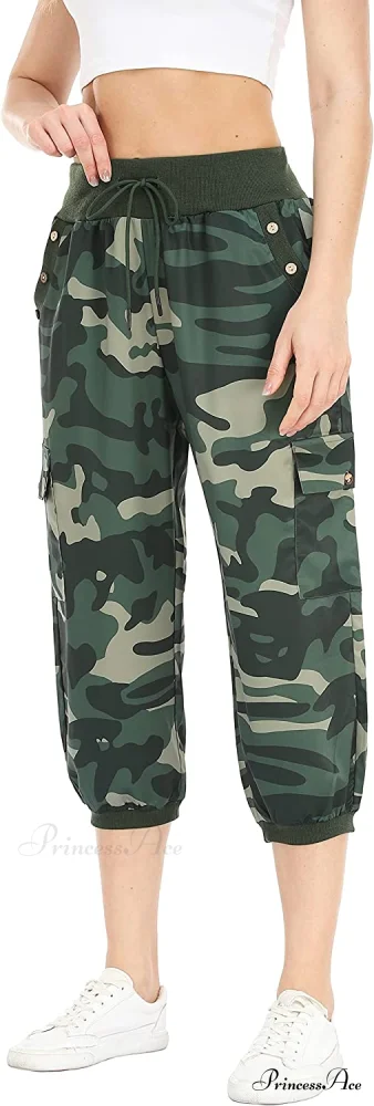 Loose Cropped Capris Cargo Joggers Pants Harem Sweatpants - Image 26