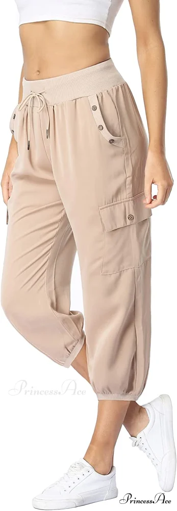 Loose Cropped Capris Cargo Joggers Pants Harem Sweatpants - Image 29