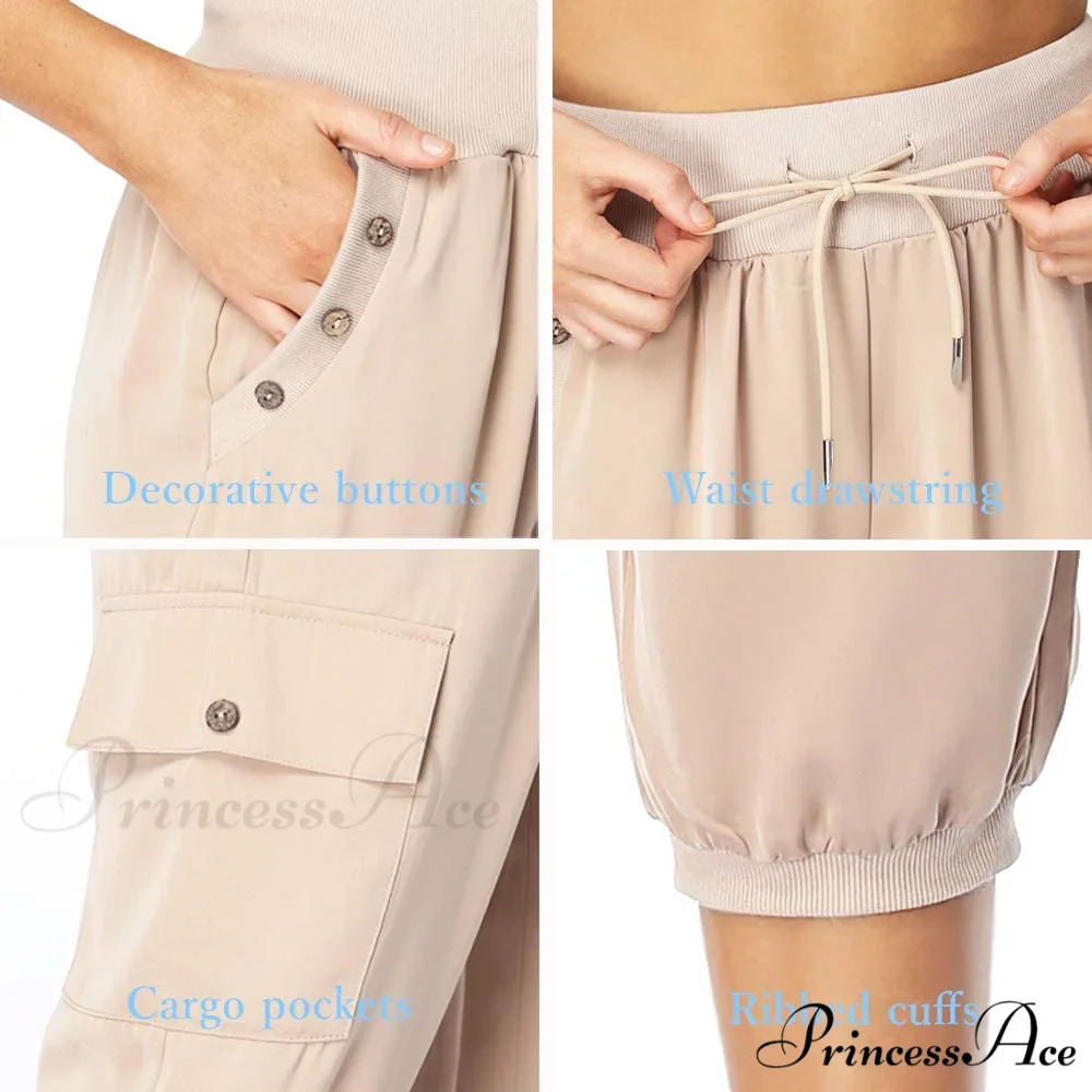 Loose Cropped Capris Cargo Joggers Pants Harem Sweatpants - Image 30