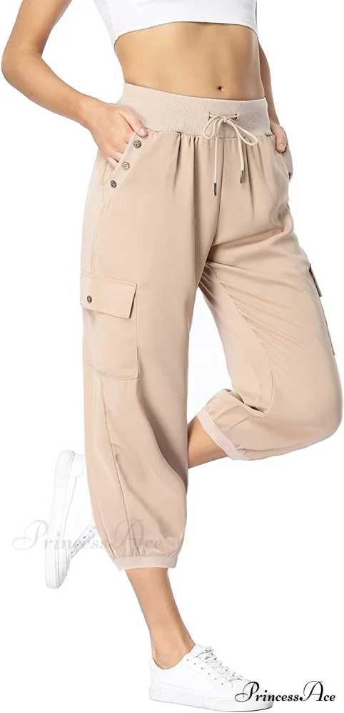 Loose Cropped Capris Cargo Joggers Pants Harem Sweatpants - Image 38