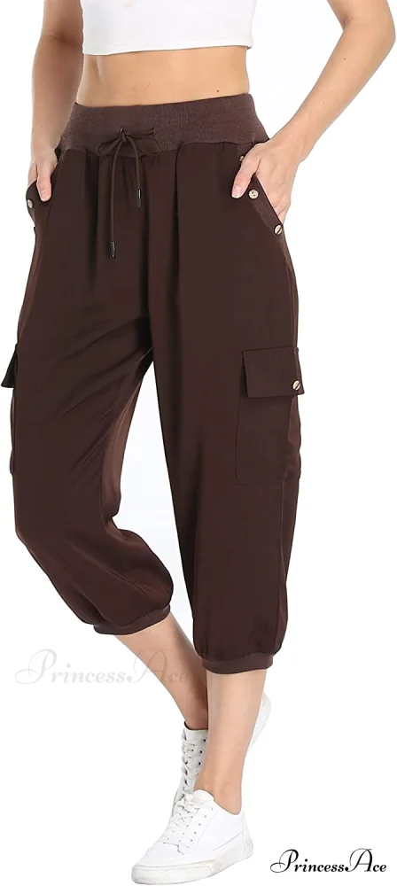 Loose Cropped Capris Cargo Joggers Pants Harem Sweatpants - Image 41