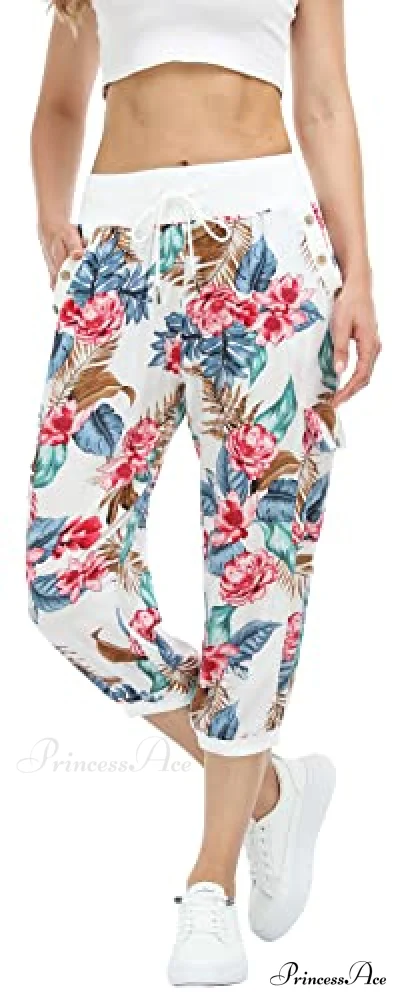Loose Cropped Capris Cargo Joggers Pants Harem Sweatpants - Image 9
