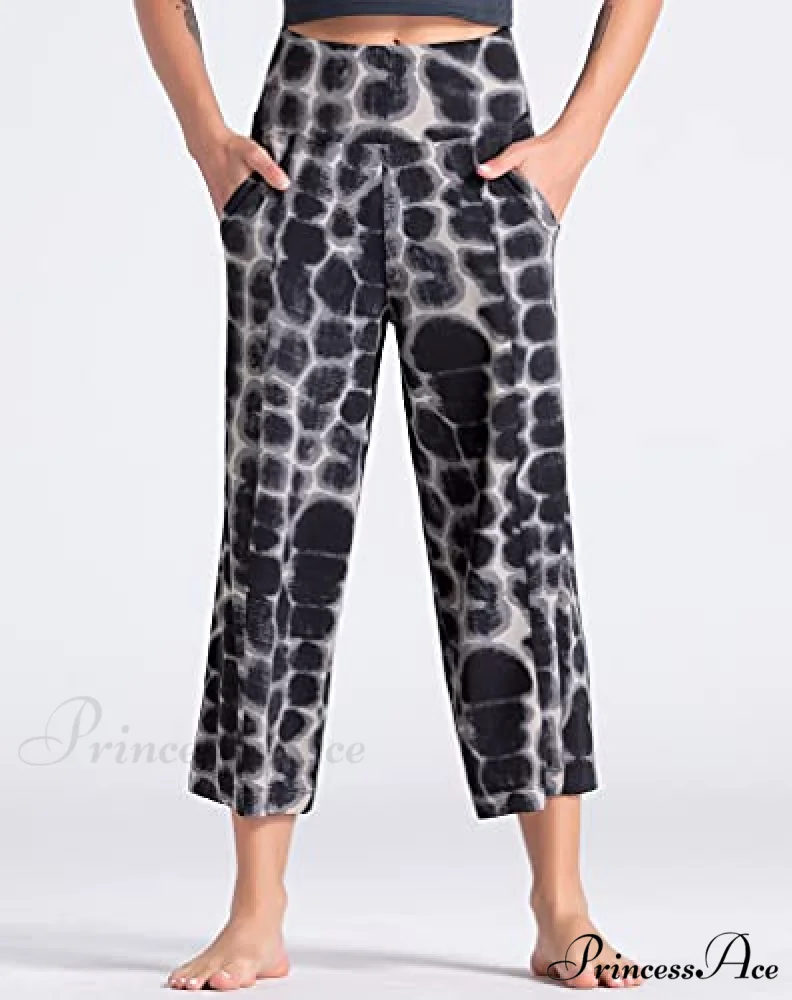 Lounge Yoga Capris Pants High Waist Workout Flare Crop Pants - Image 11