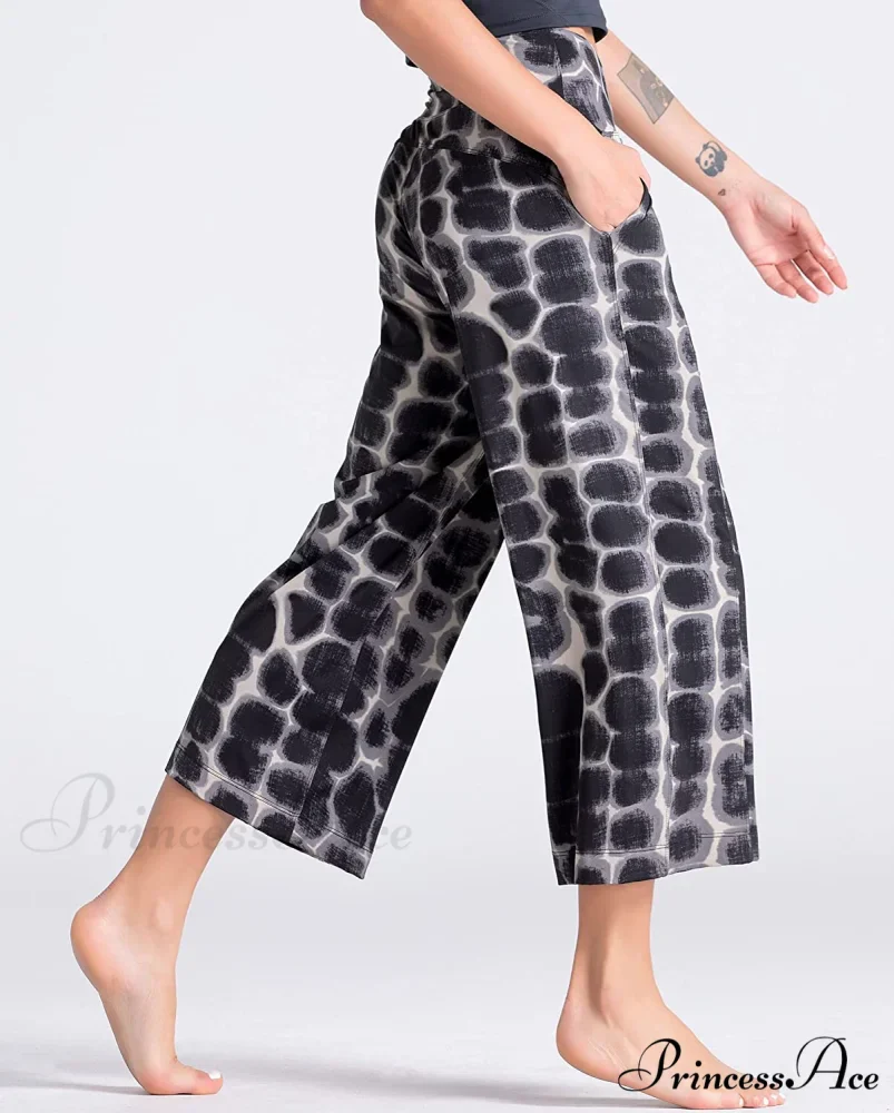 Lounge Yoga Capris Pants High Waist Workout Flare Crop Pants - Image 12