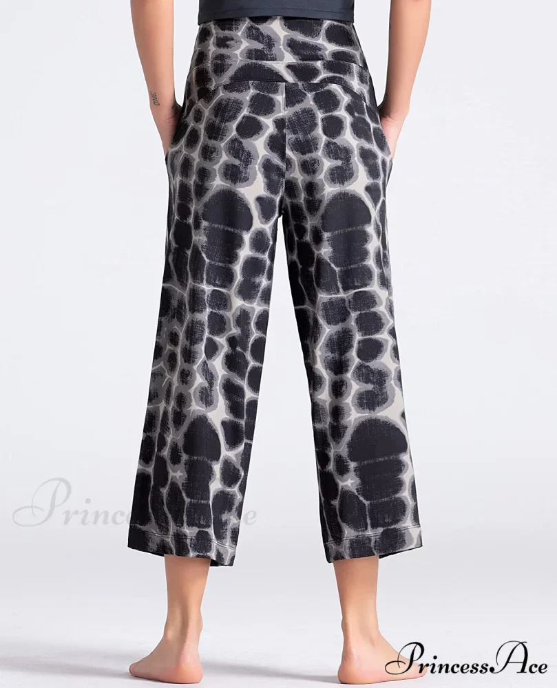 Lounge Yoga Capris Pants High Waist Workout Flare Crop Pants - Image 13