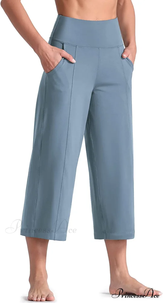 Lounge Yoga Capris Pants High Waist Workout Flare Crop Pants - Image 16