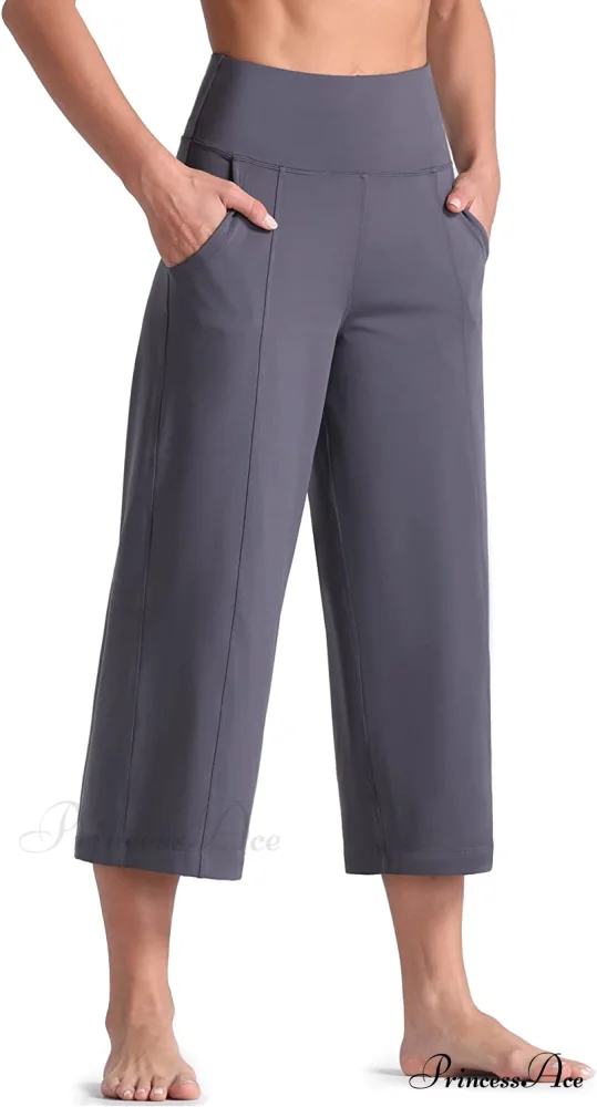 Lounge Yoga Capris Pants High Waist Workout Flare Crop Pants - Image 19