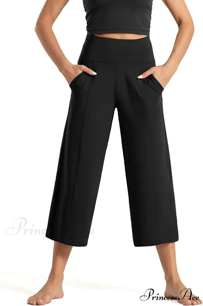 Lounge Yoga Capris Pants High Waist Workout Flare Crop Pants - Image 2