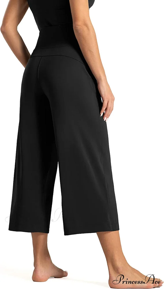 Lounge Yoga Capris Pants High Waist Workout Flare Crop Pants - Image 4