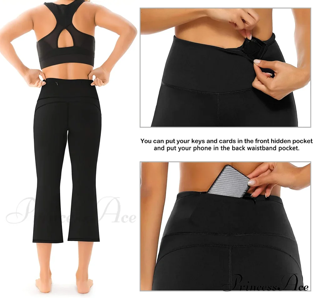 Bootcut High Waist Workout Bootleg Yoga Pants - Image 3