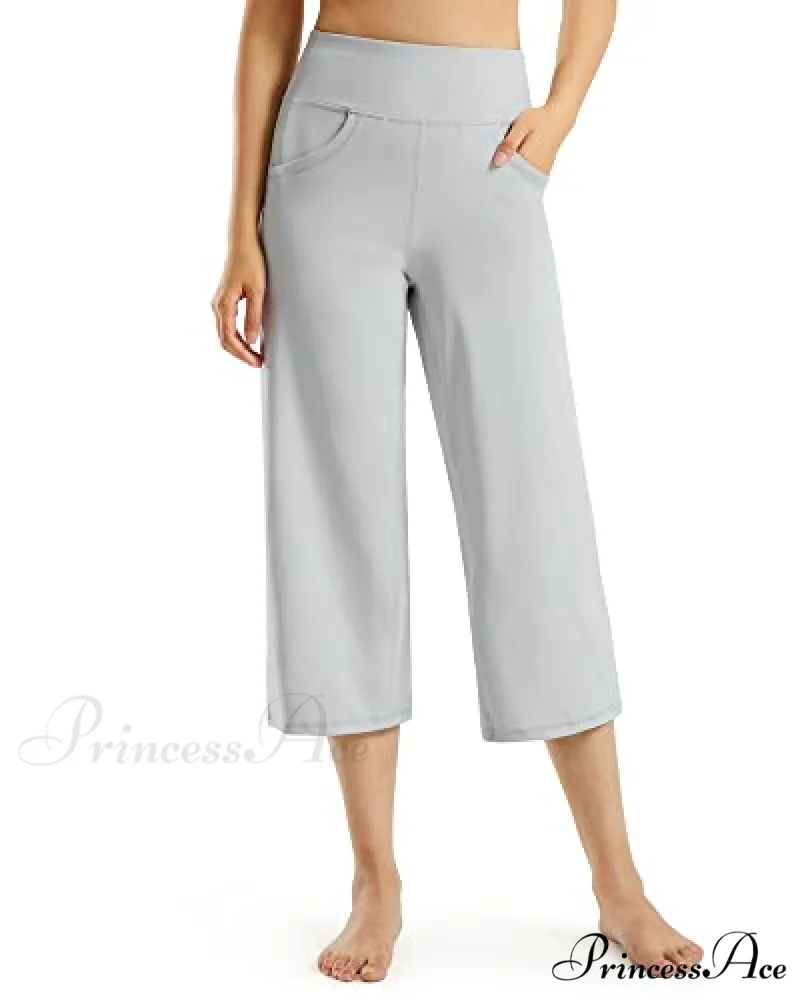 Promover Women's Capri Pants Wide Leg Yoga Crop Pants - Image 12