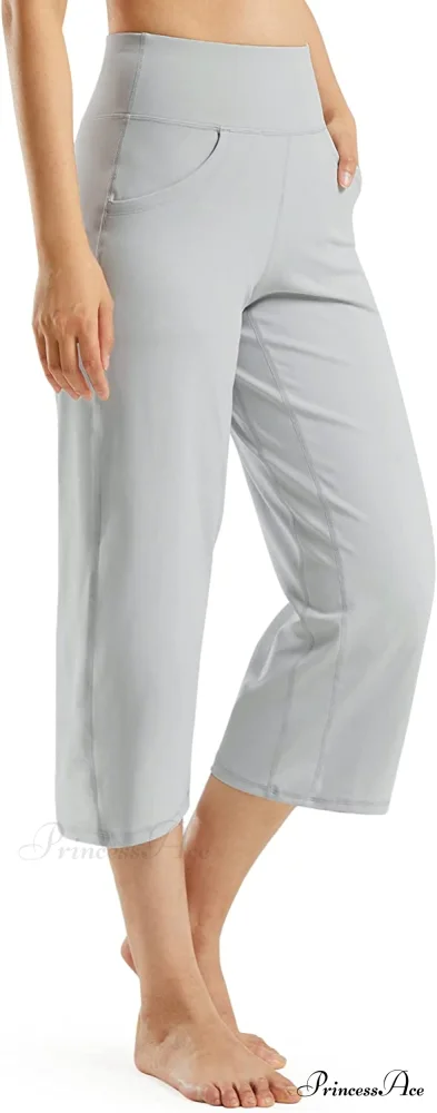 Promover Women's Capri Pants Wide Leg Yoga Crop Pants - Image 18